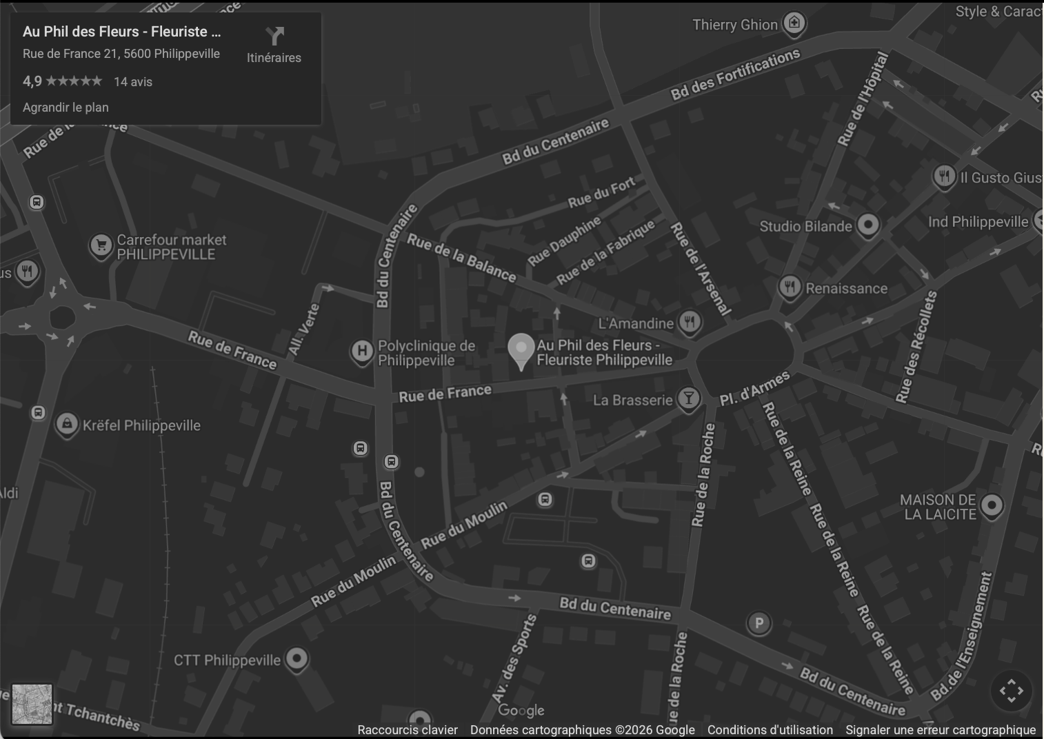 Localisation Au Phil des Fleurs